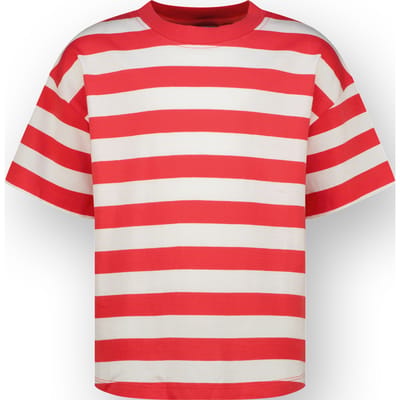 Vingino Girls Basic Stripe Tee T-shirt Breeze Red Size: 14 | T-shirts Outlet | Unisex | Rood