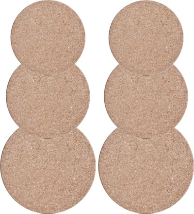 Set van 6x pannenonderzetters kurk rond 17/20/23 cm - Van alle formaten 2x stuks