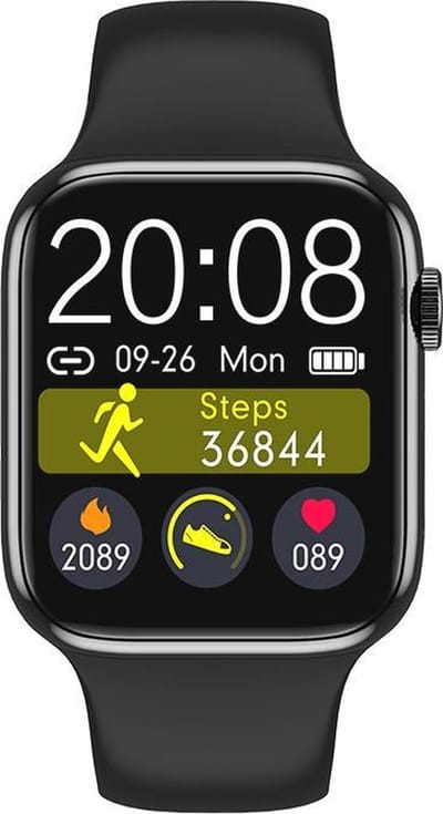 Belesy® Immune - Smartwatch Dames - Smartwatch Heren - Horloge - Bellen - 1.54 inch - Kleurenscherm - Full Touch - Lichaamstemperatuur - Zwart - Siliconen