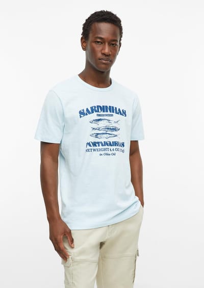 T-shirt in slub yarn met bedrukte voorkant en ronde hals s.Oliver