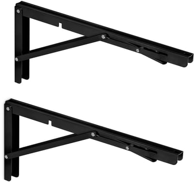 SOTECH 1 paar robuuste vouwbeugels (400 x 175 mm, zwart, draagvermogen tot 150 kg) plankbeugels voor wandmontage