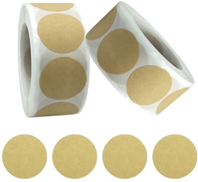 Dailygoods- Etiketten 1000 stuks - Zelfklevende Labelstickers - Rond - Etiketten voor Kruidenpotjes - Prijsetiketten - Kraftpapier