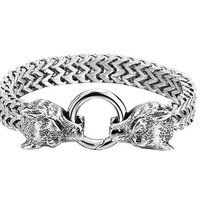 Armband - wolf - schakelarmband - roestvrij staal - origineel - Viking look - stoer - Smartkabel.nl