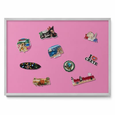 Tulup Magneetbord met Zilveren Frame - Roze Magneetbord Met Effen Achtergrond - 70 cm x 50 cm - Roze kleur - Magnetisch Bord Decoratief - Magneetbord Multifunctioneel - Magneetbord Voor Thuiskantoor
