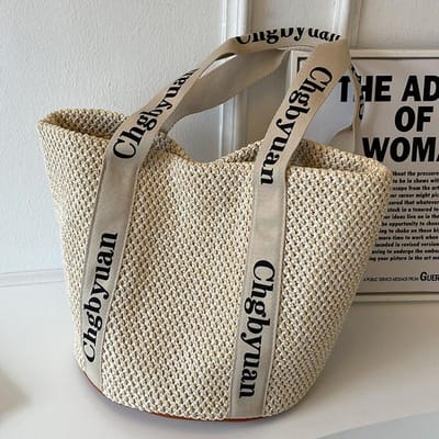 Gevlochten Tas Dames Nieuwe Hand Draagtas voor Werk Woon-werkverkeer Schoudertas gray