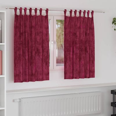 vidaXL Velvet Gordijnen 2 st Wijnrood 140 x 140 cm Fluweel