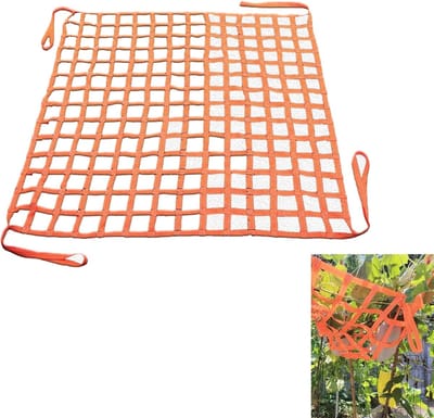 Hefnet Vracht - Hijsnnet Laadnet - Veilig Goederen Vervoeren - Onbreekbaar Vierkant Netwerk - 3.5x3.5m - Oranje
