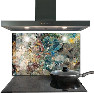 Tulup Achterwand Keuken - Olieverftextuur Spatplaat Keuken - 100 x 70 cm - Groente Foto Achterwand Keuken - Texturen en Patronen Keuken Achterwand - Kookplaat achterwand - Kookplaatachterwanden