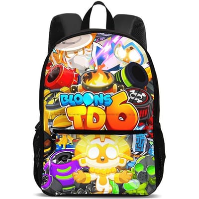 Bloons TD 6 Rugzak Computer Tas Grote Capaciteit Lichtgewicht Nieuw Trendy Game Print Kinderen Jongens en Meisjes