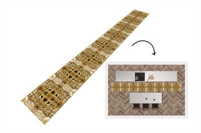 Keukenloper - Keukenmat - Goud - Afrika - Patronen - Dieren - 400x50 cm - Keuken vloerkleed