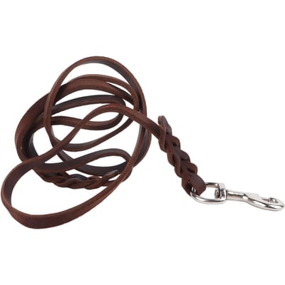 Huisdierenriem Draagbaar Veilig Zacht Imitatie Koeienhuid Honden Treklijn voor Wandelen Training 5.2ft brown