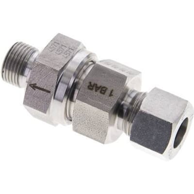 12L (M18x1.5) & G3/8'' Regeling-In RVS Terugslagklep Snijring Buitendraad 1-250 bar ISO 8434-1