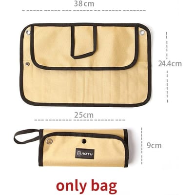Utilisation en extérieur Pochette de pique-nique Cuillère Couteau Baguette Fourchette Pochette de rangement Légère à transporter Pochette de vaisselle pliante Équipement de camping randonnée voyage black
