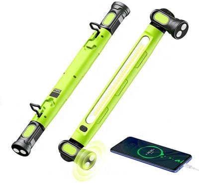 1 stuk Werklamp led-Werklamp-Magnetische LED-werklampstrip - 6000mAh / 3000LM oplaadbare inspectielamp - 3 kleurmodi, 360° verstelbaar, USB-uitgangwaterdicht - Autoreparatie en -inspectie - groente