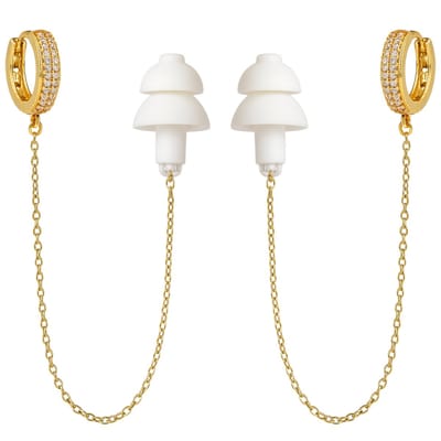 Oorbellen Voor Oordopjes - (Steentjes) - Oordopjes Festival - Oordoppen - Oorbellen Dames - Te Gebruiken Met Airpods - Muziekoortje - Goudkleurig