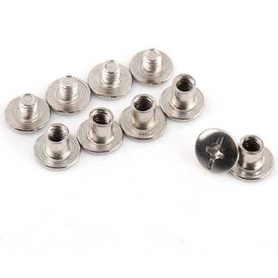 200 STUKS Nikkel Bindende Chicago Schroeven Nagel Klinknagels Fotoalbum Leerbewerking M5x6mm gray