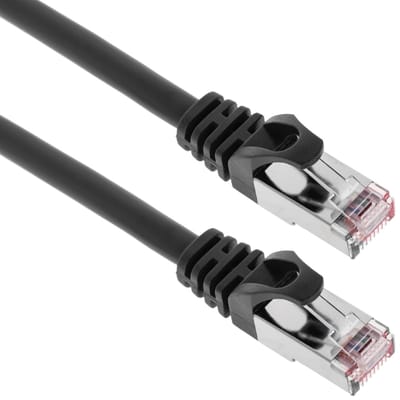 BeMatik - Ethernet netwerkkabel LAN FTP RJ45 Cat.6a zwart 1m