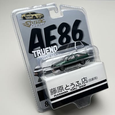 Sonic Gear 1/64 Toyota Ae86 Trueno Super Raceauto Jdm Diecast Voertuig Miniatuur Vrij Draaiende Wielen Verzameling Cadeau Voor Kinderen Jongen