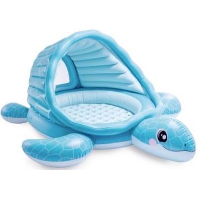 Het Intex Playland, een schildpad huis, biedt veel waterplezier voor kinderen vanaf 2 jaar en ouder, met veel ruimte en zonnedak.