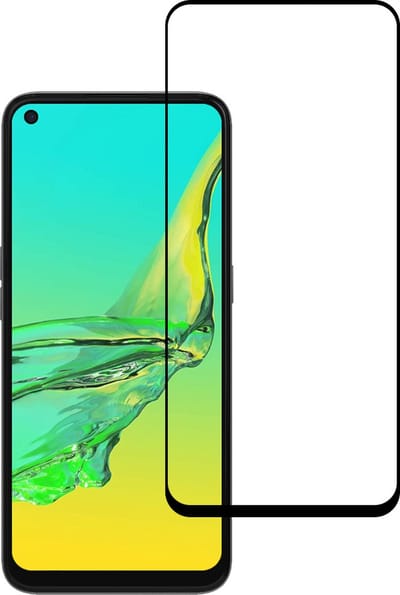 Smartphonica Screenprotector Geschikt voor Oppo A53 4G - Full Cover Tempered Glass - Gehard glas Geschikt voor Oppo A53 4G geschikt voor Oppo A53 4G