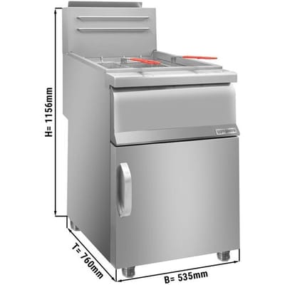 GGM Gastro Gas Fritteuse - 30 Liter - 45 kW Zilver