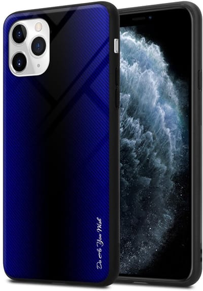 Cadorabo Hoesje geschikt voor Apple iPhone 11 PRO in KOBALT PAARS - Beschermhoes gemaakt van TPU silicone Case Cover en achterkant van gehard glas