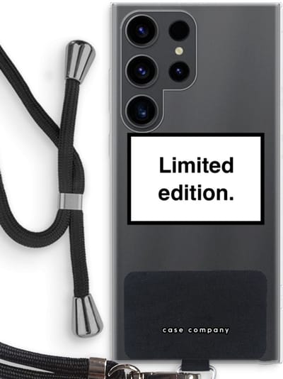 Hoesje met koord geschikt voor Samsung Galaxy S23 Ultra hoesje met Koord - Limited edition - Telefoonhoesje met Zwart Koord - Bescherming aan alle Kanten en Over de Schermrand