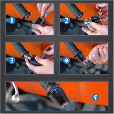 Stuuruiteinden Motorfiets - Handvat Balans - Stuur Beschermen - CNC Aluminium - Universeel 7/8" - Rood