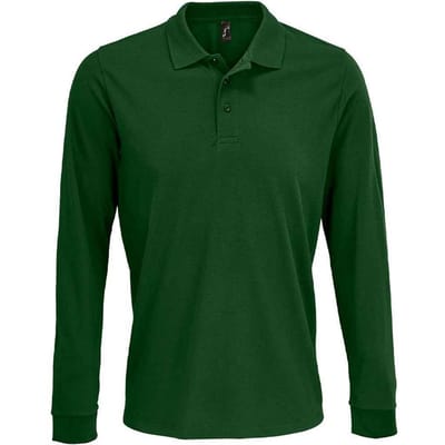 SOLS Unisex Prime Pique Polo voor volwassenen met lange mouwen (Fles groen)