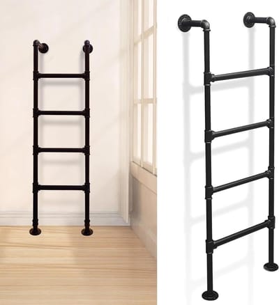Bedladder Metaal - Hoogslaper Ladder - Veilig Klimmen - Sterk Draagvermogen - 150 kg - Zwart