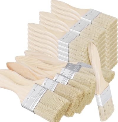 50 stuks 5 inch chipverfkwasten met houten handvat, ideale verfborstels voor muren, hout en doe-het-zelf projecten