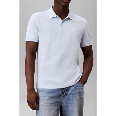 Calvin Klein Short Sleeve Monogram Pique Polo Winter Sky Taglia: S | Polo Outlet | Uomo