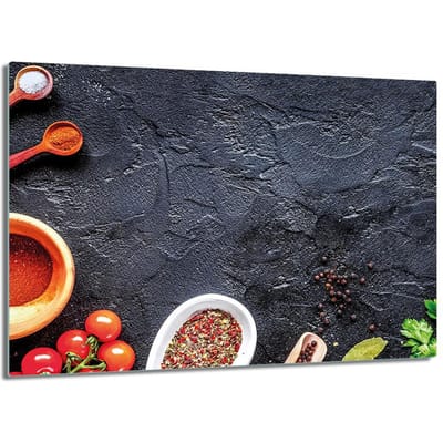 TMK ArtDeko - Gehard Glazen Snijplank - 30x22 cm - Krasbestendig - Antislip Voetjes