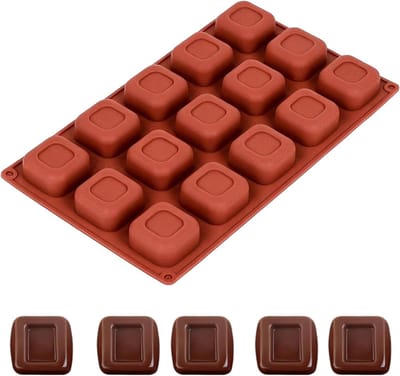 Vierkante siliconen bakvormen voor mousse en desserts, 15 holtes, ideaal voor chocolade, pudding en taarten, perfect bakgereedschap voor creatieve baksels