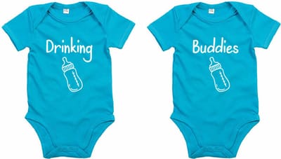 Rompertjes - Drinking Buddies-Surf Blue-0-3 Maanden