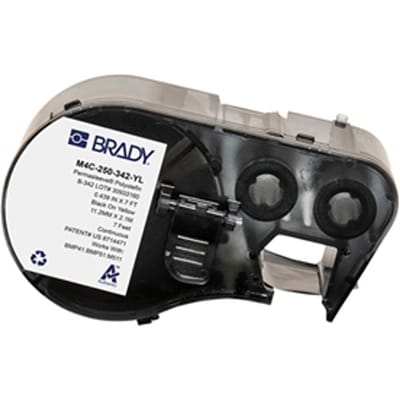 Brady M4C-250-342-YL tape krimpkous zwart op geel | 11,15 mm x 2,13 m (origineel)