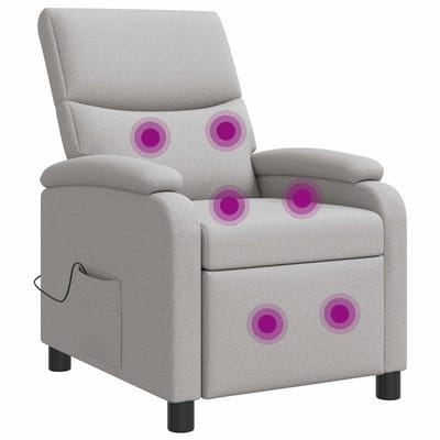 vidaXL - Massage - Relaxstoel - Wolkgrijs - Stof
