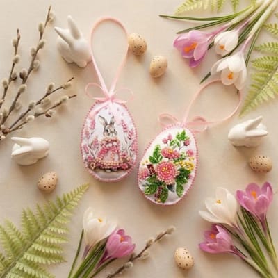 KRALEN BORDUURPAKKET Decoratie Hanger - Eastern Bunny - Abris Art - ABT060