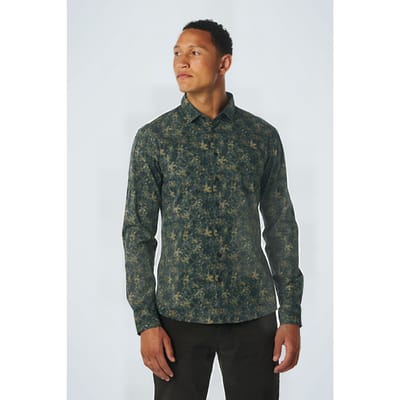 No Excess Shirt Stretch Allover Printed Ocean Maat: L | Casual Overhemden Outlet | Heren | Groen