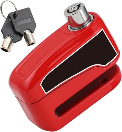 Motoralarm Schijfremslot - Rotorhangslot Motorfiets - Diefstal Beveiligen - Sleutelloos Gemak - 8 cm - Rood