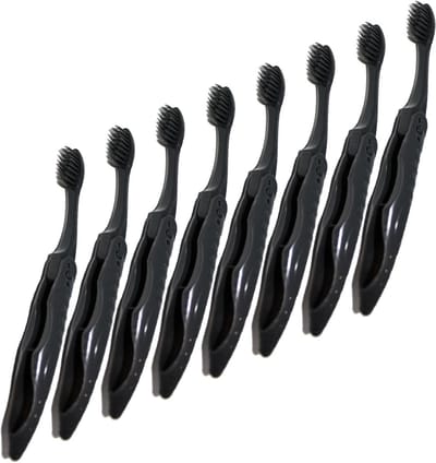 Opvouwbare tandenborstels - Reis tandenborstels - Hygiënisch reizen - Compact vouwontwerp - 8 stuks - Grijs