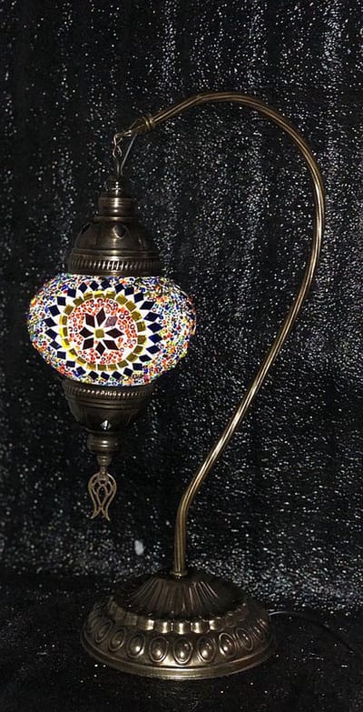 Turkse handgemaakte lamp - mozaïek tafellamp 42 cm - E14 - multicolour - gratis verzending