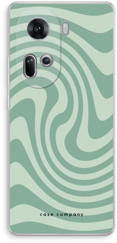 Case Company® - Hoesje geschikt voor Oppo Reno 11 hoesje - Swirl Groen - Soft Cover Telefoonhoesje - Bescherming aan alle Kanten en Schermrand