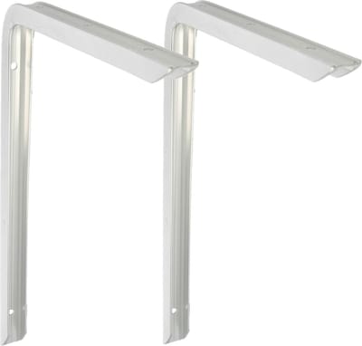 AMIG Plankdrager/planksteun - 2x - aluminium - gelakt zilver - H350 x B200 mm - max gewicht 45 kg - boekenplank steunen