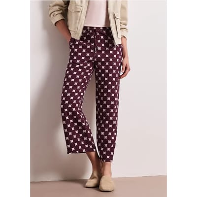High Waist broek met Wide Legs en print