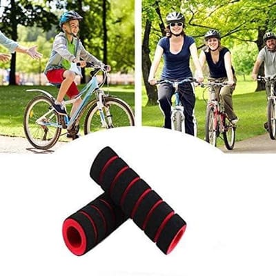 Fiets Handvatten voor Mountainbike en BMX - Comfortabele Grip Sleeves in Rood en Zwart, Ideaal voor Stads- en Offroad Fietsen