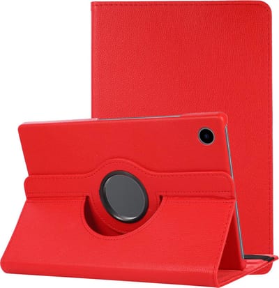 Hoes - Geschikt voor Samsung Galaxy Tab A8 - 360 Graden Draaibare Hard Cover Case - Tablet Hoesje Draaibaar - Rood