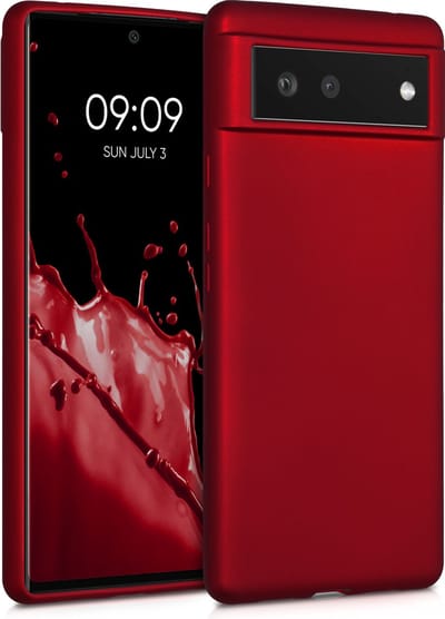 kwmobile telefoonhoesje geschikt voor Google Pixel 6 - Hoesje voor smartphone - Back cover in metallic donkerrood