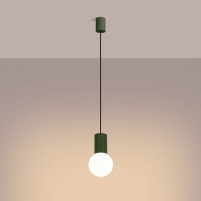 Sollux Lighting Hanglamp Halo - G9 - olijfgroen - aluminium/glas - 12x12x120cm