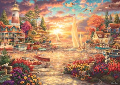 Landelijke Zonsondergang Puzzel 3000 Stukjes - Uitdagend Legpuzzel voor Volwassenen